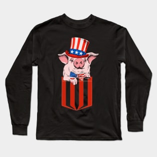 Pig Pocket OinkMerica. Long Sleeve T-Shirt